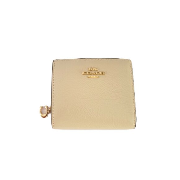 Coach CW790 Snap Wallet Crinkled Patent Leather Small Clutch Pearl - Picture 4 of 8